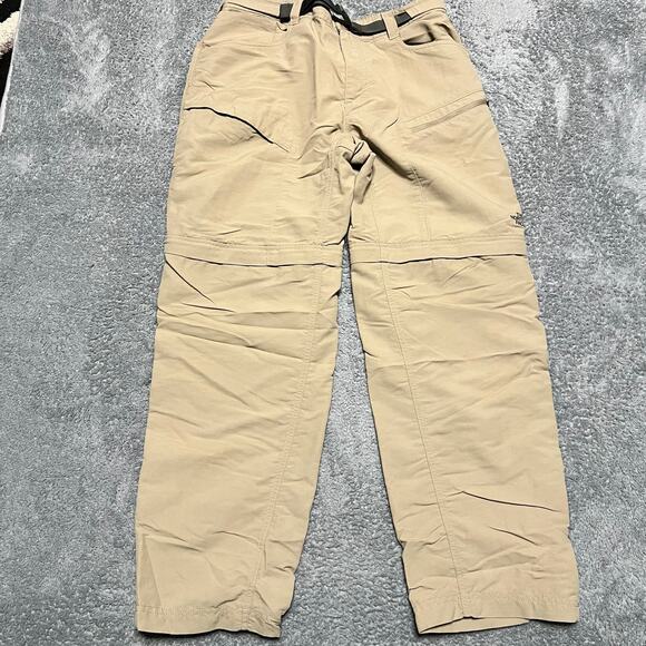 North Face Convertible Pants Mens Medium Zip Off Hiking Outdoor Nylon Belted - Picture 1 of 12